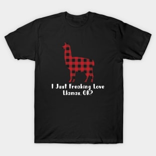 I Just Freaking Love Llamas OK Tartan Plaid T-Shirt